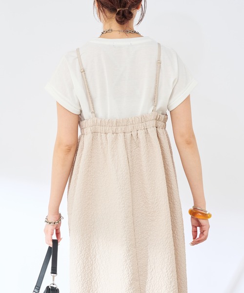 un dix cors（アンディコール）の「フラワーふくれジャガードキャミワンピース（ワンピース・レディース・ブラック/グレイッシュベージュ・FREE）」の14枚目の写真