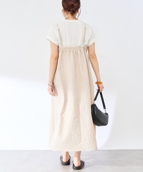 un dix cors（アンディコール）の「フラワーふくれジャガードキャミワンピース（ワンピース・レディース・ブラック/グレイッシュベージュ・FREE）」の18枚目の写真