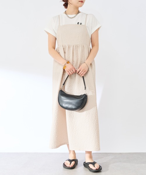 un dix cors（アンディコール）の「フラワーふくれジャガードキャミワンピース（ワンピース・レディース・ブラック/グレイッシュベージュ・FREE）」の19枚目の写真