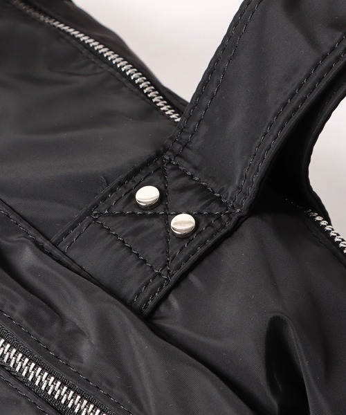 Chick(チック)の「▲Double Pocket Bag / ダブルポケットボストンバッグ(ハンドバッグ・レディース・カーキ/ブラック/ホワイト・FREE)」の8枚目の写真