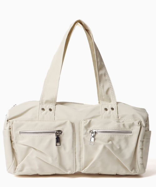 Chick(チック)の「▲Double Pocket Bag / ダブルポケットボストンバッグ(ハンドバッグ・レディース・カーキ/ブラック/ホワイト・FREE)」の12枚目の写真