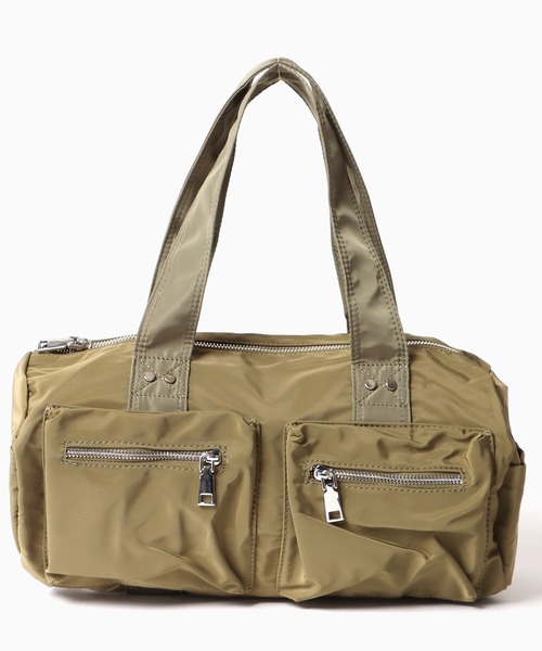 Chick(チック)の「▲Double Pocket Bag / ダブルポケットボストンバッグ(ハンドバッグ・レディース・カーキ/ブラック/ホワイト・FREE)」の17枚目の写真