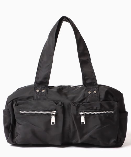 Chick(チック)の「▲Double Pocket Bag / ダブルポケットボストンバッグ(ハンドバッグ・レディース・カーキ/ブラック/ホワイト・FREE)」の19枚目の写真