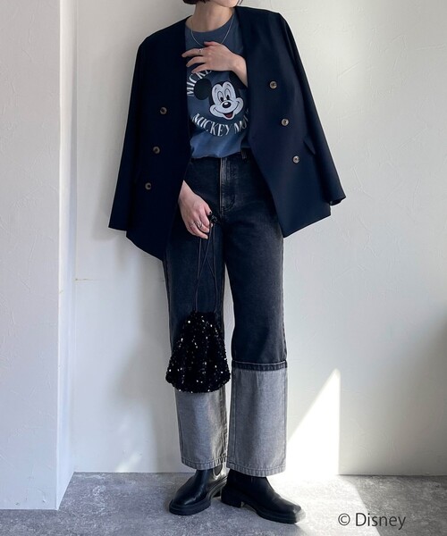 GOOD ROCK SPEED（グッドロックスピード）の「【GOOD ROCK SPEED/グッドロックスピード】MICKEY Tシャツ（Tシャツ/カットソー・レディース・アッシュグレー/オフホワイト/ネイビー・FREE）」の4枚目の写真