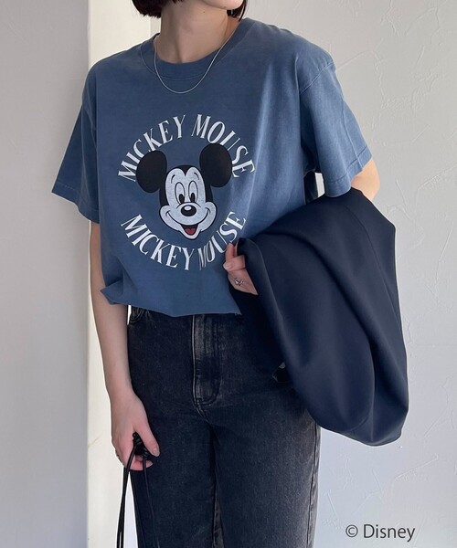 GOOD ROCK SPEED（グッドロックスピード）の「【GOOD ROCK SPEED/グッドロックスピード】MICKEY Tシャツ（Tシャツ/カットソー・レディース・アッシュグレー/オフホワイト/ネイビー・FREE）」の8枚目の写真