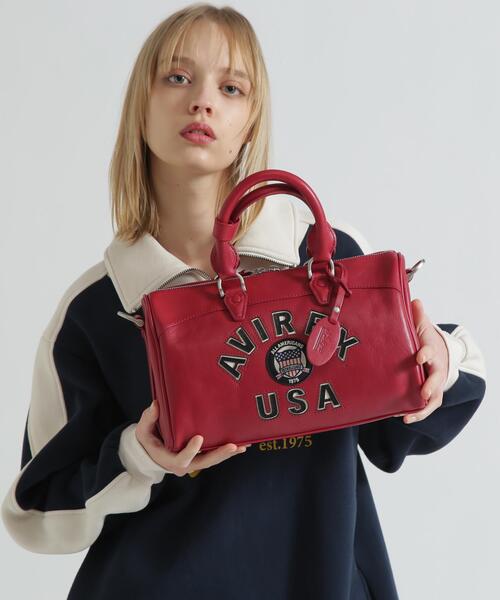 VARSITY LEATHER MINI DUFFLE BAG/バーシティーレザーミニダッフル