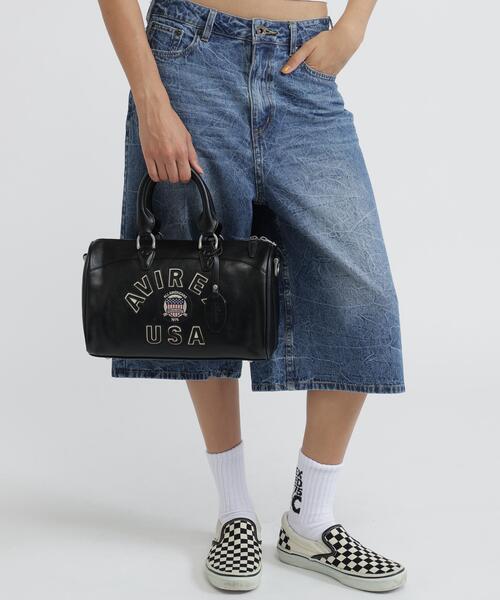 VARSITY LEATHER MINI DUFFLE BAG/バーシティーレザーミニダッフル