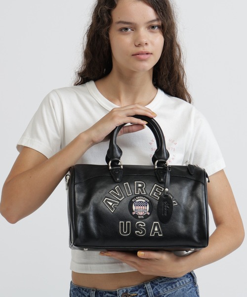 VARSITY LEATHER MINI DUFFLE BAG/バーシティーレザーミニダッフル