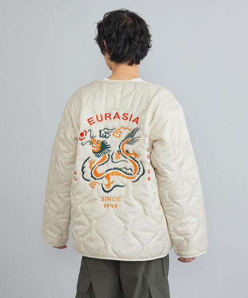 coen（コーエン）の「ルーズシルエットスーベニア刺繍キルティングジャケット（ブルゾン・メンズ・ナチュラル/ブラック/オリーブ・M/L）」の14枚目の写真