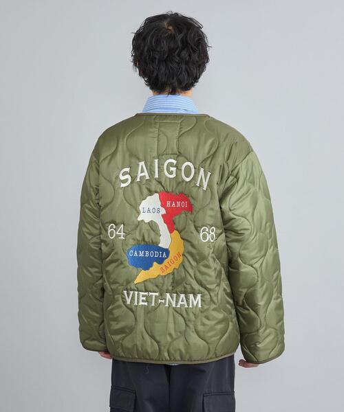 セール】ルーズシルエットスーベニア刺繍キルティングジャケット