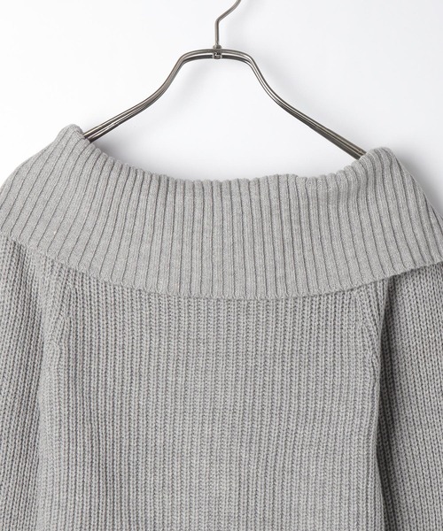 Heather（ヘザー）の「オフショルZIPニットカーディガン 105331