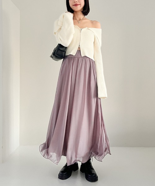 Heather（ヘザー）の「オフショルZIPニットカーディガン　105331（ニット/セーター・レディース・アイボリー/ネイビー/グレー・FREE）」の22枚目の写真