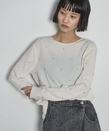 THE YOn | ドットスタッズリップルトップス(Tシャツ/カットソー)