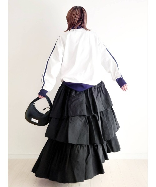 notch.（ノッチ）の「【 notch. by yui 】ナイロンティアードスカート（スカート・レディース・ブラック/ホワイト/ライトグレー・M/TM）」の9枚目の写真