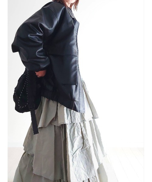 notch.（ノッチ）の「【 notch. by yui 】ナイロンティアードスカート（スカート・レディース・ブラック/ホワイト/ライトグレー・M/TM）」の13枚目の写真