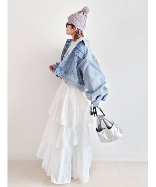 notch.（ノッチ）の「【 notch. by yui 】ナイロンティアードスカート（スカート・レディース・ブラック/ホワイト/ライトグレー・M/TM）」の12枚目の写真