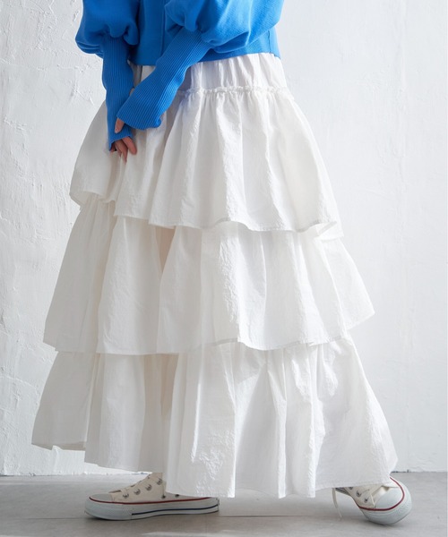 notch.（ノッチ）の「【 notch. by yui 】ナイロンティアードスカート（スカート・レディース・ブラック/ホワイト/ライトグレー・M/TM）」の19枚目の写真