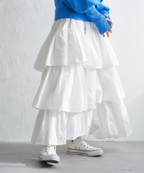 notch.（ノッチ）の「【 notch. by yui 】ナイロンティアードスカート（スカート・レディース・ブラック/ホワイト/ライトグレー・M/TM）」の21枚目の写真