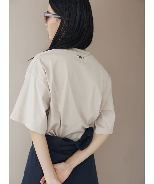 コエル COEL リボンタイ付きTシャツ （ホワイト） コエル COEL リボンタイ付きTシャツ （ホワイト