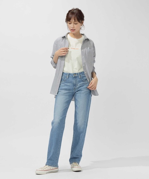 SOMETHING(サムシング)の「SOMETHING(サムシング)「ELSA」スタンダードストレートパンツ(デニムパンツ・レディース・ライトインディゴブルー・30inch/28inch/29inch/25inch/26inch/27inch)」の10枚目の写真