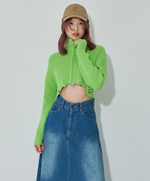 ANNA SUI NYC | ANNA SUI NYC ダメージニットZIPカーディガン(カーディガン/ボレロ)