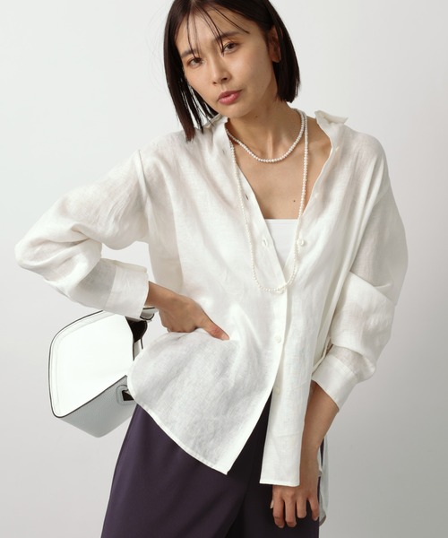 BARNYARDSTORM(バンヤードストーム)の「BARNYARDSTORM / スタンダードリネンシャツ(シャツ/ブラウス・レディース・ホワイト/ベージュ/ブルー/ホワイト系その他・S/L/M)」の6枚目の写真