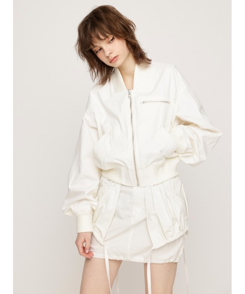 【関税込み】GCDS オフホワイト モノグラム ボンバージャケット オフホワイト(OFF-WHITE)オフホワイト Vintage Bomber Jacket