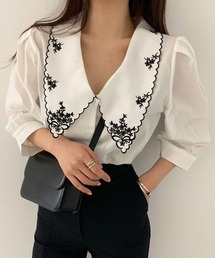 i-dare | 【i-dare】刺繍襟シャツ(シャツ/ブラウス)