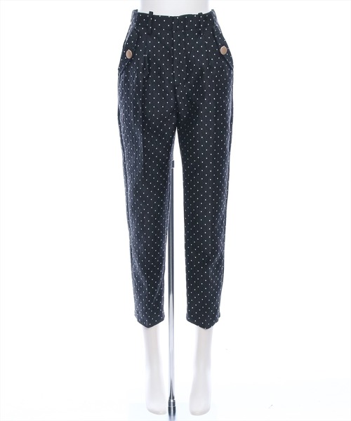 clear（クリア）の「ドット柄ストレッチテーパードパンツ[低身長用サイズ有]（スラックス・レディース・グリーン系その他/ブラック・S/M/XS）」の15枚目の写真