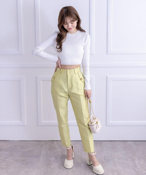 clear（クリア）の「ドット柄ストレッチテーパードパンツ[低身長用サイズ有]（スラックス・レディース・グリーン系その他/ブラック・S/M/XS）」の11枚目の写真