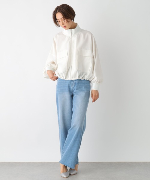 LEPSIM（レプシィム）の「ミリタリースタンドジャケット　987720（その他アウター・レディース・チャコールグレー/オフホワイト/カモフラージュ・FREE）」の4枚目の写真