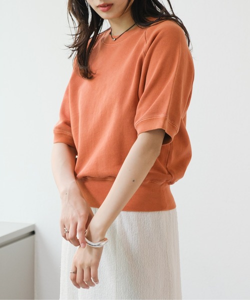 Kastane（カスタネ）の「【新色追加】半袖スウェットプルオーバー（スウェット・レディース・グレー/ブルー/オレンジ/アイボリー・FREE）」の4枚目の写真