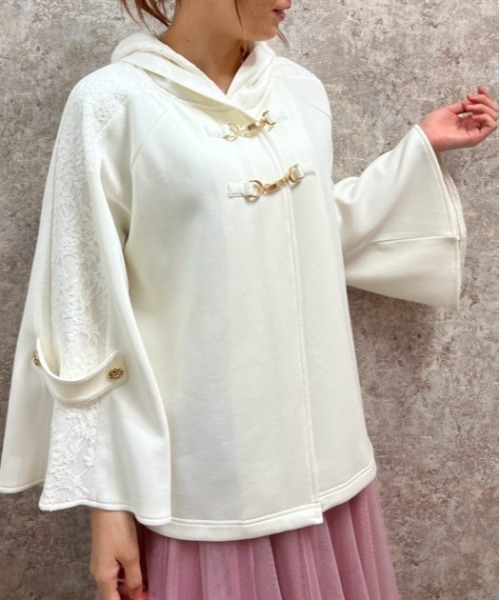 REKISAMI レキサミ フード付きコート チュール切替 ケープ風 羽織 MA-1 BOMBER DRESS キルティングフレアロングコート | ブランド古着の