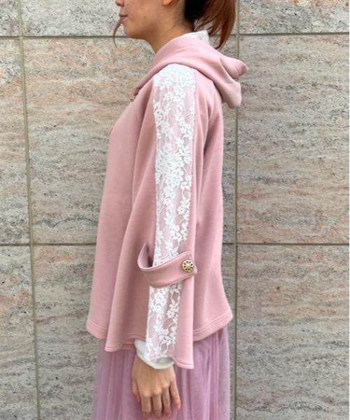 axes femme（アクシーズファム）の「花粉ガードレース切替ケープ（カーディガン/ボレロ・レディース・キナリ/ネイビー/ピンク・FREE）」の7枚目の写真