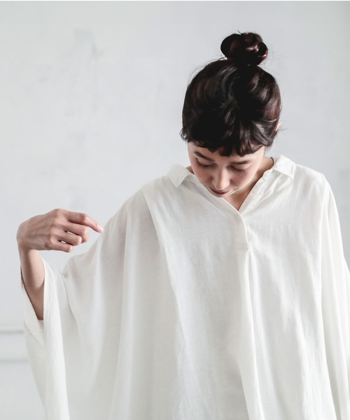 soulberry(ソウルベリー)の「よこがおkomachiのブラウス(シャツ/ブラウス・レディース・オフホワイト・M~L/4L~5L/LL~3L)」の7枚目の写真