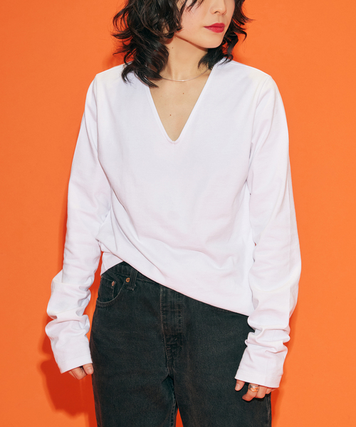 【限定特価】 CITYSHOP（シティーショップ）の「[THE MOOD] V-NECK Tシャツ（T トップス