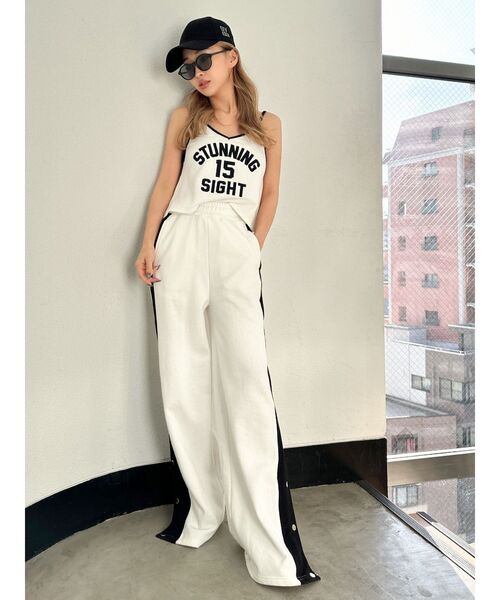 GYDA（ジェイダ）の「サイドライン裏毛ワイドパンツ（その他パンツ・レディース・オフホワイト/ブラック・FREE）」の13枚目の写真