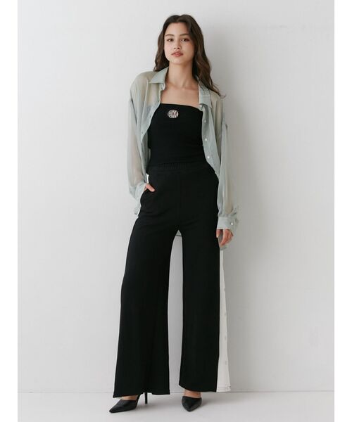 GYDA（ジェイダ）の「サイドライン裏毛ワイドパンツ（その他パンツ・レディース・オフホワイト/ブラック・FREE）」の16枚目の写真