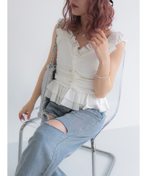 JUMELLE(ジュメロ)の「caty bustier(シャツ/ブラウス・レディース・ホワイト系/ブラック・FREE)」の11枚目の写真