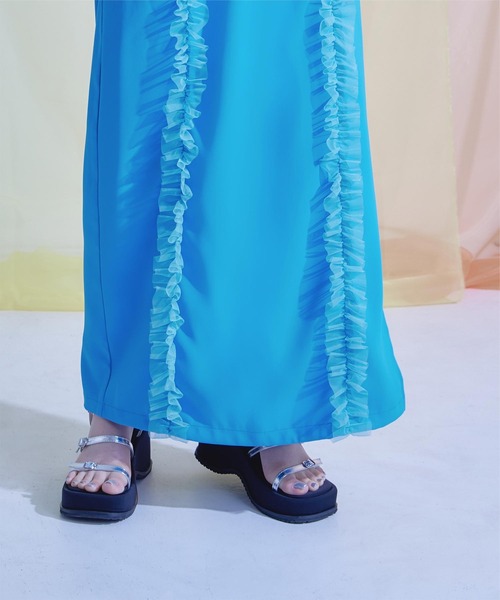 miette（ミエット）の「チュールフリルスカート（スカート・レディース・ブラック/ブルー・FREE）」の5枚目の写真