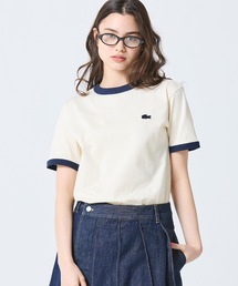 LACOSTE（ラコステ）の「【オンライン限定】LACOSTE ワンポイントロゴ リンガーTシャツ（Tシャツ/カットソー）」