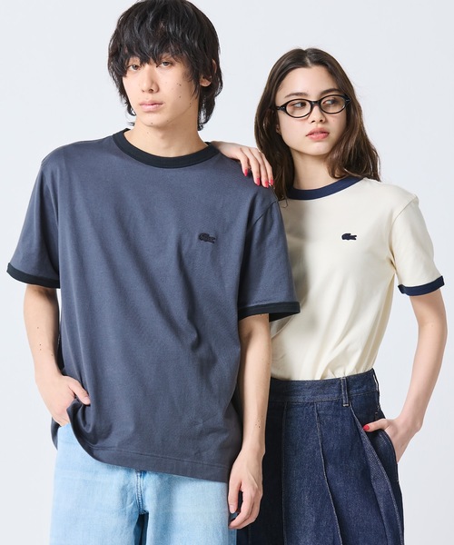 オンライン限定】LACOSTE ワンポイントロゴ リンガーTシャツ（Tシャツ