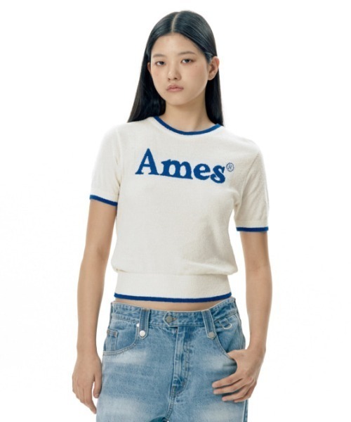 A'GEM/9 × .kom 『AMES WORLDWIDE/アメスワールドワイド』 BASIC LOGO KNIT/ロゴニット②（ニット/セーター）｜.KOM（ドットコム）