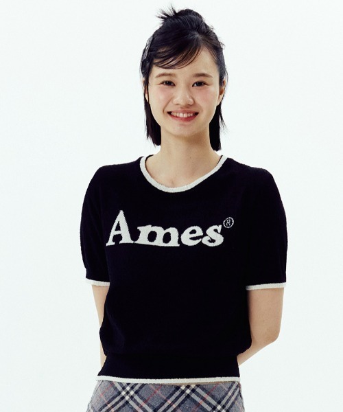 A'GEM/9 × .kom 『AMES WORLDWIDE/アメスワールドワイド』 BASIC LOGO KNIT/ロゴニット②（ニット/セーター）｜.KOM（ドットコム）