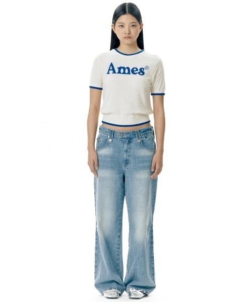 A'GEM/9 × .kom 『AMES WORLDWIDE/アメスワールドワイド』 BASIC LOGO KNIT/ロゴニット②（ニット/セーター）｜.KOM（ドットコム）