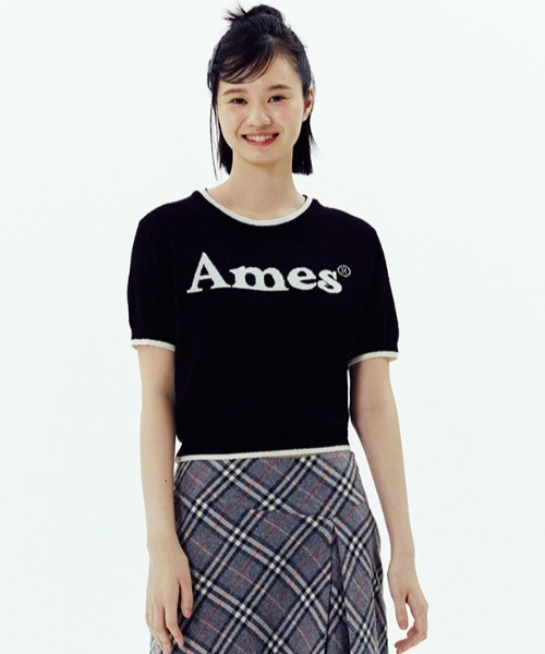 A'GEM/9 × .kom 『AMES WORLDWIDE/アメスワールドワイド』 BASIC LOGO KNIT/ロゴニット②（ニット/セーター）｜.KOM（ドットコム）