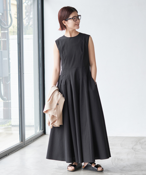 Spick and Span シアサッカーフレアワンピース Spick and Span シアサッカーフレアワンピース