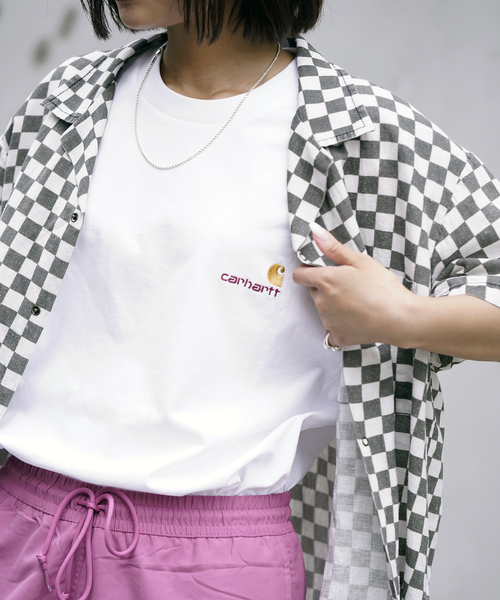 Carhartt WIP(カーハートダブリューアイピー)の「【CARHARTT WIP / カーハート ダブリューアイピー】SS AMERICAN SCRIPT T-SH(Tシャツ/カットソー・メンズ・ホワイト/ブラック/ブルー系その他・MEDIUM/LARGE)」の2枚目の写真