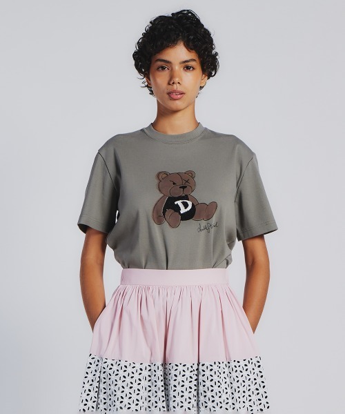 DOUBLE STANDARD CLOTHING(ダブルスタンダードクロージング)の「ベアプリントフライスTシャツ(Tシャツ/カットソー・レディース・グレー/オフホワイト・FREE)」の2枚目の写真