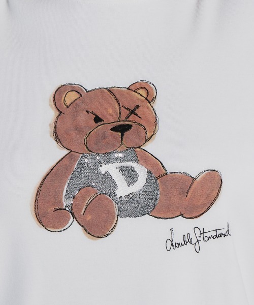 DOUBLE STANDARD CLOTHING(ダブルスタンダードクロージング)の「ベアプリントフライスTシャツ(Tシャツ/カットソー・レディース・グレー/オフホワイト・FREE)」の17枚目の写真